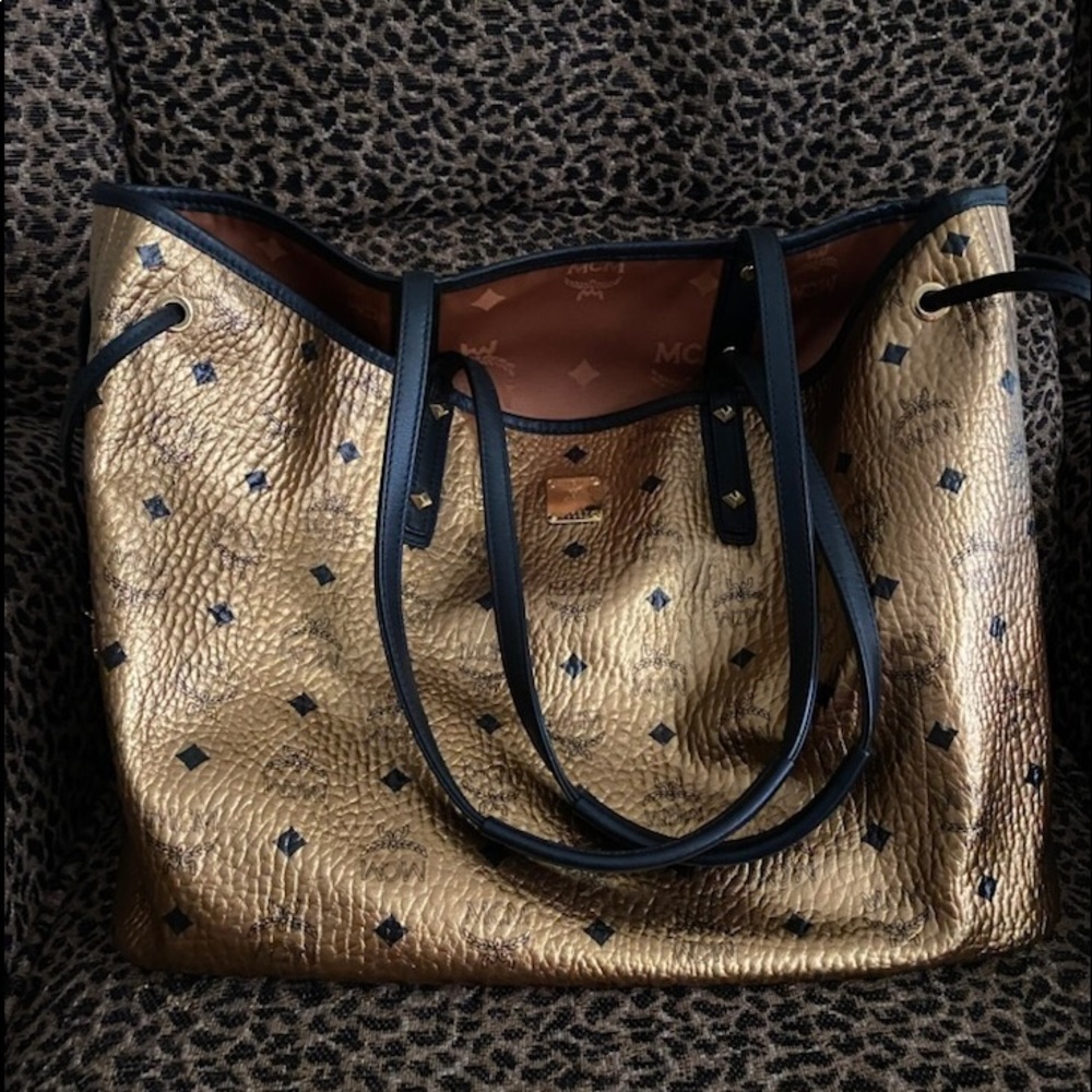 MCM gold tote bag. Gently used in good condition